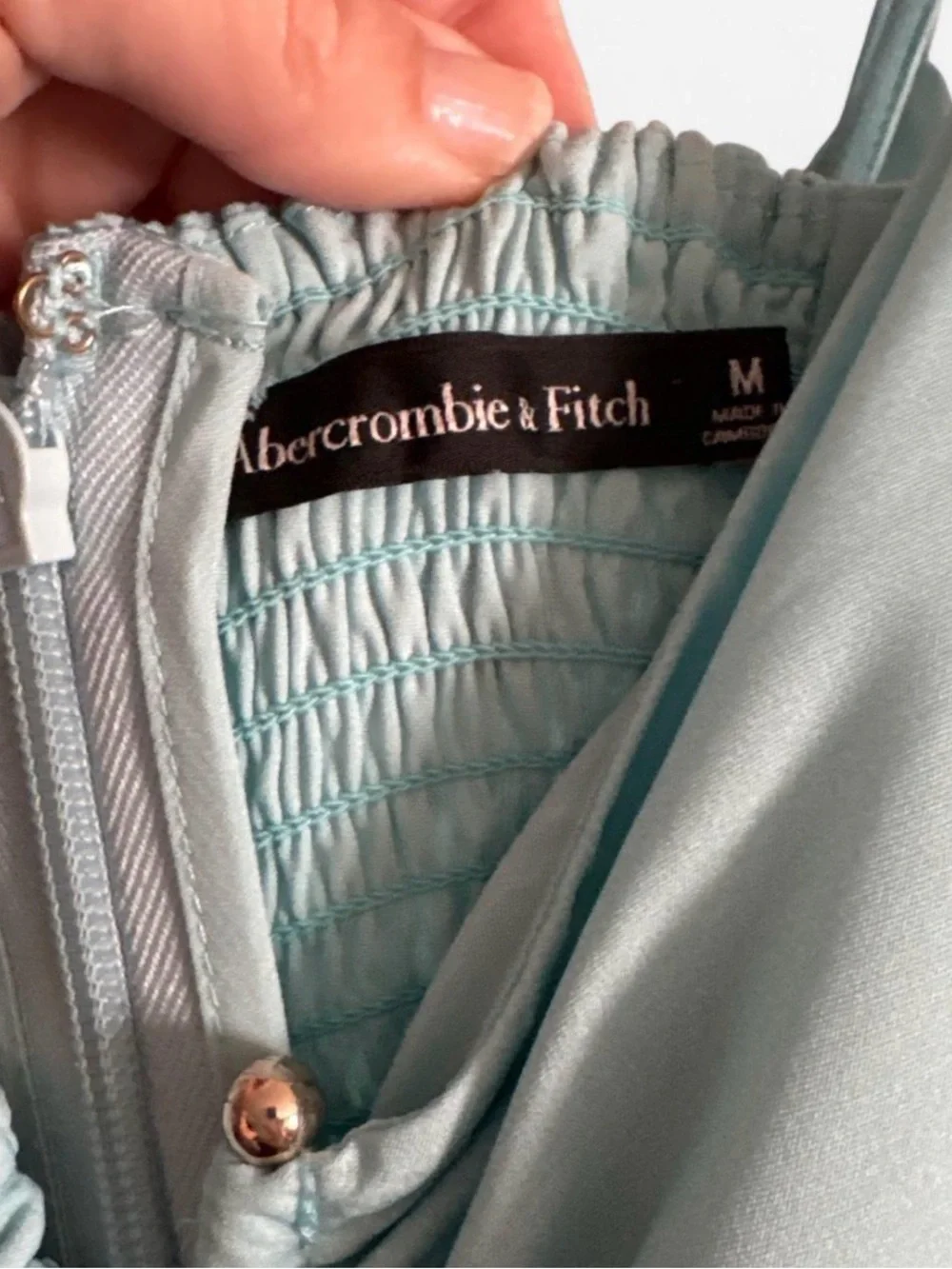 Abercrombie & Fitch Light Blue to Navy Ombre Bra Free Hardware Maxi Dress M